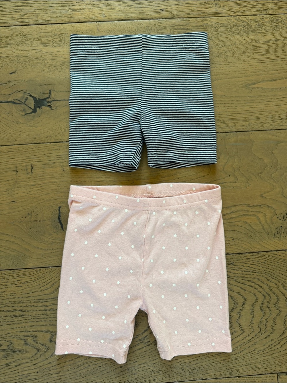 Carter’s 3T Bike Shorts 2-Pack Pink Polka Dot + Navy Stripe